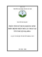 Phân tích sử dụng kháng sinh trên bệnh nhân mổ lấy thai tại trung tâm y tế huyện hạ hoà 
