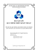 BÀI TẬP LỚN QUÁ TRÌNH THIẾT KẾ KỸ THUẬT  ĐỀ TÀI HỆ THỐNG DẪN ĐỘNG BĂNG TẢI TRONG DÂY CHUYỀN VẬN CHUYỂN LÚA GẠO TRONG KHO