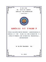 KHÓA LUẬN TỐT NGHIỆP: NÂNG CAO LÒNG TRUNG THÀNH CỦA KHÁCH HÀNG CÁ NHÂN ĐỐI VỚI THƯƠNG HIỆU BHNT TẠI CÔNG TY TNHH BHNT PRUDENTIAL-CHI NHÁNH HUẾ