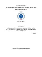 CHÍNH SÁCH mở cửa , hội NHẬP QUỐC tế và ẢNH HƯỞNG của nó TRONG QUÁ TRÌNH xây DỰNG CHỦ NGHĨA xã hội ở VIỆT NAM HIỆN NAY 
