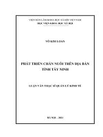 PHÁT TRIỂN CHĂN NUÔI TRÊN ĐỊA BÀN TỈNH TÂY NINH