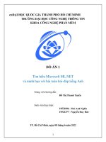 Tìm hiểu microsoft ML NET và minh họa với bài toán hỏi đáp tiếng anh