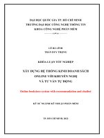 Xây dựng hệ thống kinh doanh sách online với khuyến nghị và tư vấn tự động (khóa luận tốt nghiệp)