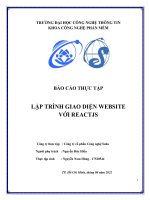 LẬP TRÌNH GIAO DIỆN WEBSITE VỚI REACTJS