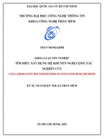Tìm hiểu xây dựng hệ khuyến nghị cộng tác nghiên cứu (khóa luận tốt nghiệp)