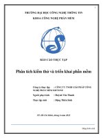 Phân tích kiểm thử và triển khai phần mềm (BÁO CÁO THỰC TẬP )