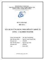 Xây dựng ứng dụng theo dõi sức khoẻ ăn uống – calories master