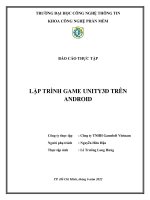 BÁO CÁO THỰC TẬP LẬP TRÌNH GAME UNITY3D TRÊN ANDROID