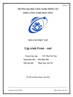 BÁO CÁO THỰC TẬP Lập trình Front – end