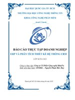 BÁO CÁO THỰC TẬP DOANH NGHIỆP ERP VÀ PHÂN TÍCH THIẾT KẾ HỆ THỐNG CRM