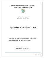 Lập trình web với reactjs (báo cáo thực tập)