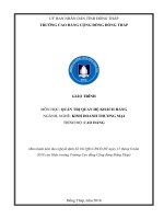 Giáo trình Quản trị quan hệ khách hàng (Nghề: Kinh doanh thương mại - Cao đẳng) - Trường Cao đẳng Cộng đồng Đồng Tháp