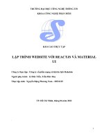 LẬP TRÌNH WEBSITE VỚI REACTJS VÀ MATERIAL UI