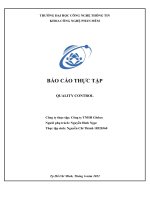 BÁO CÁO THỰC TẬP QUALITY CONTROL