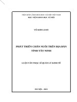 PHÁT TRIỂN CHĂN NUÔI TRÊN ĐỊA BÀN TỈNH TÂY NINH.