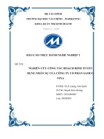 BÁO cáo THỰC HÀNH NGHỀ NGHIỆP 1 đề tài NGHIÊN cứu CÔNG tác HOẠCH ĐỊNH TUYỂN DỤNG NHÂN sự của CÔNG TY cổ PHẦN SAMCO VINA 