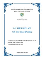 BÁO CÁO THỰC TẬP LẬP TRÌNH MINI APP VỚI TINI FRAMEWORK