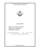 Giáo trình Kỹ thuật sơn ô tô (Nghề: Công nghệ ô tô - Cao đẳng) - Trường Cao đẳng nghề Đồng Tháp