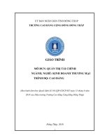 Giáo trình Quản trị tài chính (Nghề: Kinh doanh thương mại - Cao đẳng) - Trường Cao đẳng Cộng đồng Đồng Tháp
