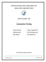 BÁO CÁO THỰC TẬP Automation Testing
