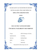 BÁO CÁO THỰC TẬP DOANH NGHIỆP ỨNG DỤNG AVAILABILITY CHAT SERVICE