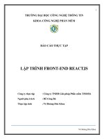 BÁO CÁO THỰC TẬP LẬP TRÌNH FRONT-END REACTJS