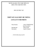 THIẾT KẾ GIAO DIỆN HỆ THỐNG LOYALTY FOR FRISTI