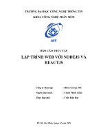 Lập trình web với nodejs và reactjs (báo cáo thực tập)