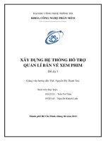 Xây dựng hệ thống hỗ trợ quản lí bán vé xem phim