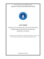 Giáo trình Quản trị nguồn cung ứng hàng hóa (Nghề: Kinh doanh thương mại - Cao đẳng) - Trường Cao đẳng Cộng đồng Đồng Tháp