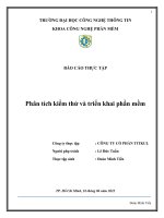 Phân tích kiểm thử và triển khai phần mềm (báo cáo thực tập)