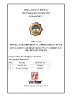 TIỂU LUẬN MÔN QUẢN TRỊ CHIẾN LƯỢC VÀ CHÍNH SÁCH KINH DOANH CHIẾN LƯỢC PHÁT TRIỂN CÔNG TY CỔ PHẦN MAY VIỆT TIẾN