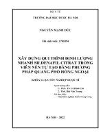 NGUYỄN MẠNH đức XÂY DỰNG QUI TRÌNH ĐỊNH LƯỢNG NHANH SILDENAFIL CITRAT TRONG VIÊN NÉN tự TẠO BẰNG PHƯƠNG PHÁP QUANG PHỔ HỒNG NGOẠI KHÓA LUẬN tốt NGHIỆP dƣợc sĩ 