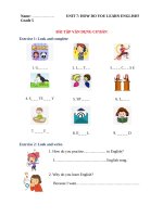 Ngữ pháp tiếng anh lớp 5  UNIT 7 