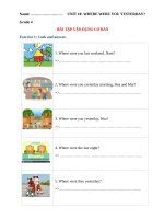 Ngữ pháp tiếng anh lớp 4  UNIT 10 