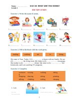 Ngữ pháp tiếng anh lớp 3 UNIT 18 