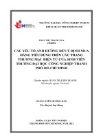 Các yếu tố ảnh hưởng đến ý định mua hàng tiêu dùng trên các trang thương mại điện tử của sinh viên trường đại học công nghiệp thành phố hồ chí minh