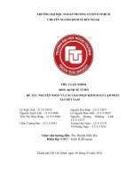 TIỂU LUẬN NHÓM môn KINH tế vĩ mô đề tài  NGUYÊN NHÂN và các GIẢI PHÁP KIỂM SOÁT lạm PHÁT tại VIỆT NAM 