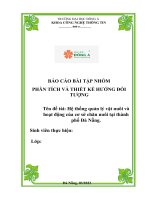 BÁO cáo bài tập NHÓM PHÂN TÍCH và THIẾT kế HƯỚNG đối TƯỢNG tên đề tài hệ thống quản lý vật nuôi và hoạt động của cơ sở chăn nuôi tại thành phố đà nẵng  