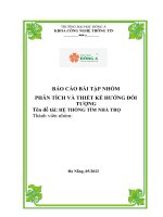 BÁO cáo bài tập NHÓM PHÂN TÍCH và THIẾT kế HƯỚNG đối TƯỢNG tên đề tài hệ THỐNG tìm NHÀ TRỌ 
