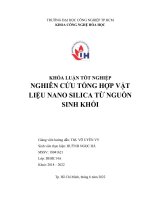 Nghiên cứu tổng hợp vật liệu nano silica từ nguồn sinh khối
