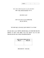 tiểu luận cao cấp chính trị NHỮNG mối đe dọa AN NINH PHI TRUYỀN THỐNG ở VIỆT NAM HIỆN NAY–VẬN DỤNG tại xã lộc THẠNH, HUYỆN lộc NINH, TỈNH BÌNH PHƯỚC