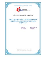 TIỂU LUẬN môn QUẢN TRỊ rủi RO THỰC TRẠNG QUẢN TRỊ rủi RO THANH KHOẢN của các NHTM VIỆT NAM HIỆN NAY 