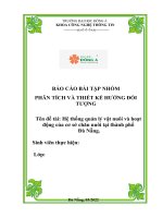 BÁO CÁO BÀI TẬP NHÓM PHÂN TÍCH VÀ THIẾT KẾ HƯỚNG ĐỐI TƯỢNG  đề tài Hệ thống quản lý vật nuôi và hoạt động của cơ sở chăn nuôi tại thành phố Đà Nẵng