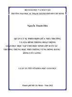 (LUẬN án TIẾN sĩ) quản lý sự phối hợp giữa nhà trường và gia đình trong hoạt động giáo dục học tập cho học sinh lớp 10 ở các trường trung học phổ vùng đồng bằng sông cửu long 