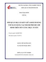 Mối quan hệ gắn kết giữa khách hàng với ngân hàng tại thành phố hồ chí minh trên nền tảng trực tuyến