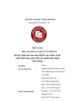 TITIỂU LUẬN Môn NGUYÊN LÝ QUẢN LÝ KINH TẾ Đề tài Phân tích ma trận SWOT của ZARA và đề xuất chiến lược phát triển sản phẩm thân thiện môi trường