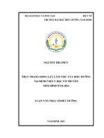 Thực trạng động lực làm việc của điều dưỡng tại bệnh viện y học cổ truyền thái bình năm 2021