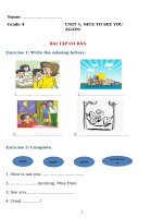 Ngữ pháp tiếng anh lớp 4  UNIT 1 