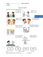 Ngữ pháp tiếng anh lớp 3 UNIT 1 